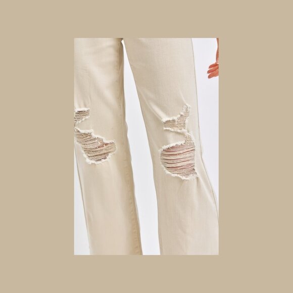 Judy Blue Full Size High Waist Distressed Wide Leg Jeans - Picture 4 of 4